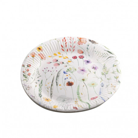 Papptaldrikud 23cm, 10tk, Põllulilled