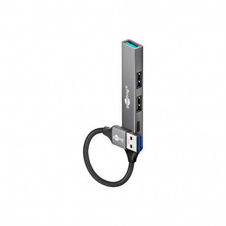 Goobay USB-jaotur õhuke 4-pordiline USB-A - USB-C™/USB-A 5Gbit/s