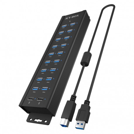 IcyBox USB-jaotur 18+2 Port 18x USB-A andmeporti