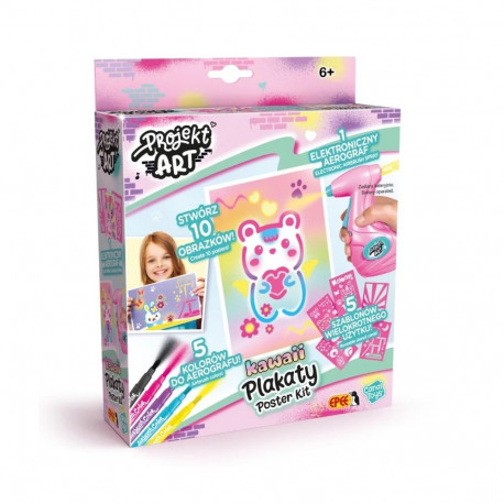 Projekt art - plakaty kawaii - kreatywny zestaw z elektronicznym aerografem