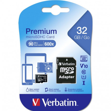 Verbatim microSDHC 32GB Class 10 UHS-I koos adapteriga 44083