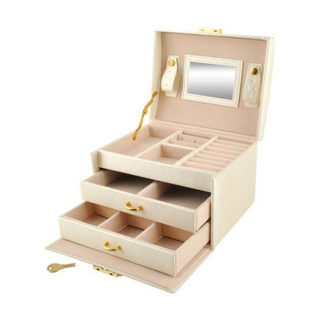 Jewellery box 17.5x14x12cm, beige