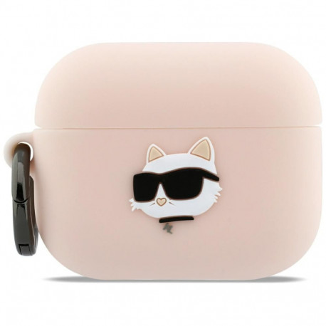 Karl Lagerfeld Karl Lagerfeld Silicone Chaupette Head 3D Case for AirPods Pro 3 - Pink