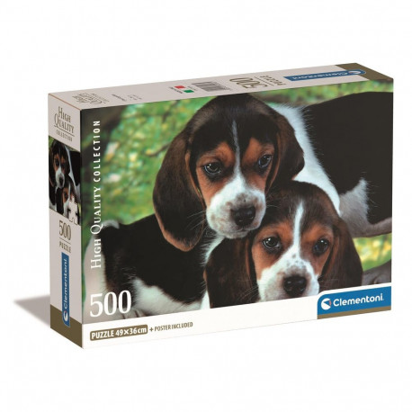 Puzzle 500 HQC SZCZENIACZKI BEAGLE PIESKI Plakat Clementoni 35536