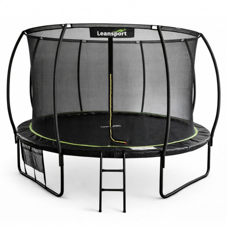 Trampolina Ogrodowa LEAN Z Siatką Wewnętrzną Czarno-Zielona 427CM 14FT