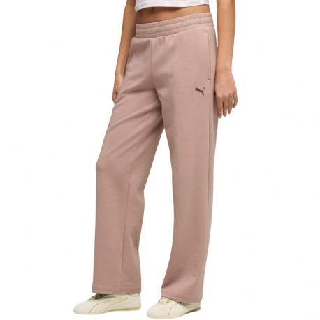 Spodnie damskie Puma ESS Elevated Straight Leg pastelowy róż 691817 88 L