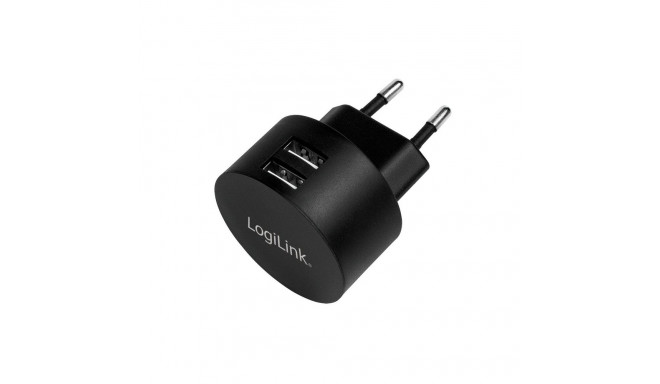 Dual USB socket adapter, 10.5W, 2xUSB-A, black