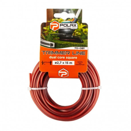 Trimmera aukla patiprināta "Square with Cord" 2.7mm x 15m, Polax