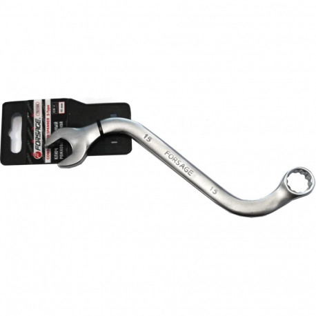Forsage F-76115A combination wrench, S-shaped, 15mm, CrV, 12-point, 195mm