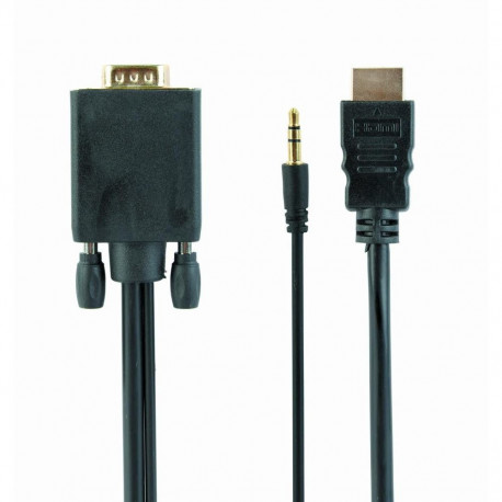 CABLE HDMI TO VGA +3.5MM/3M A-HDMI-VGA-03-10 GEMBIRD