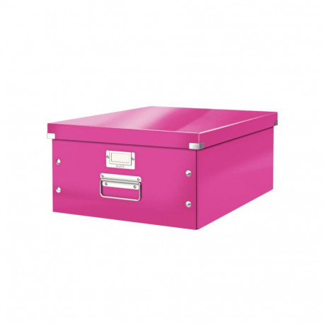 Hoiukarp kokkupandav Leitz WOW Click&Store roosa, Large 369x200x482mm (A3), lam.kartong