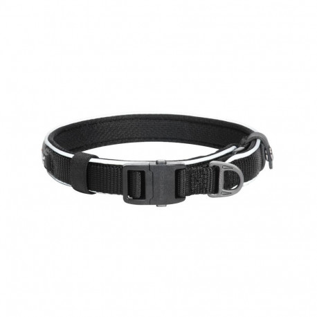 Pet Collar - Dogness Reflective Collar L Nylon Nappa Leather Black