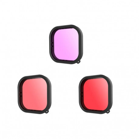 Camera Filter - Telesin Lens Waterproof Filter Set GP-FLT-904 Red Pink Purple