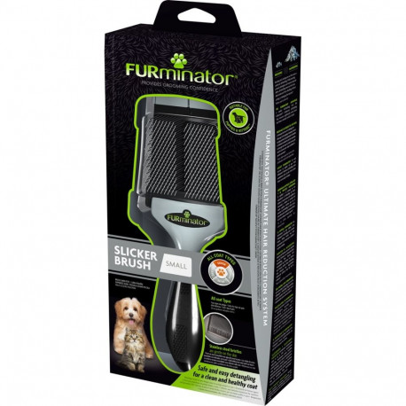 Pet Grooming Tool - FURminator Slicker Brush (small dogs, cats, stainless steel, plastic)