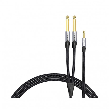 Audio Cable - Vention BARHL 3.5mm to 2x 6.35mm Male Gold-Plated 10m