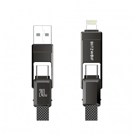 Cable - Blitzwolf BW-HDC7 4-in-1 USB+C+Lightning 240W 1.2m Black