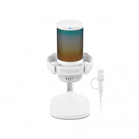 Microphone - Maono DGM20 USB Gaming Mic, Cardioid, Touch Control, White