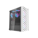 Computer Case - darkFlash DK351 Midi Tower, 4 RGB Fans, Tempered Glass, White