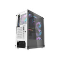 Computer Case - darkFlash DK351 Midi Tower, 4 RGB Fans, Tempered Glass, White