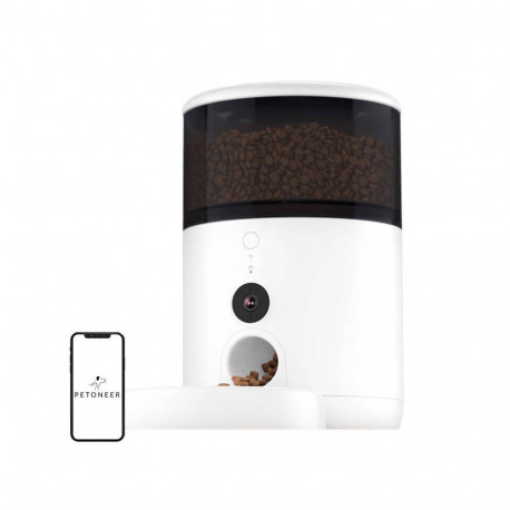 Pet Food Dispenser - Petoneer NutriVue 2.6L Smart Dispenser with Camera Stainless Steel