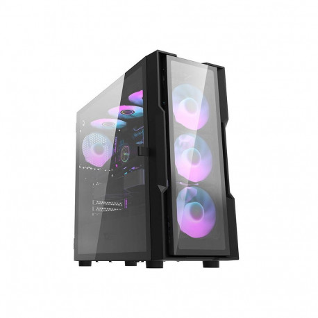 Computer Case - darkFlash DK431 E-ATX/ATX/M-ATX, tempered glass, 4 RGB fans, black