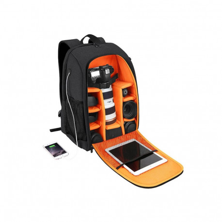 Camera Backpack - Puluz PU5011B Waterproof, 15.6" Laptop, Black