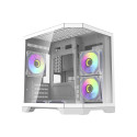 Computer Case - darkFlash Darflash FT350 Mini Tower, 5 aRGB Fans, White