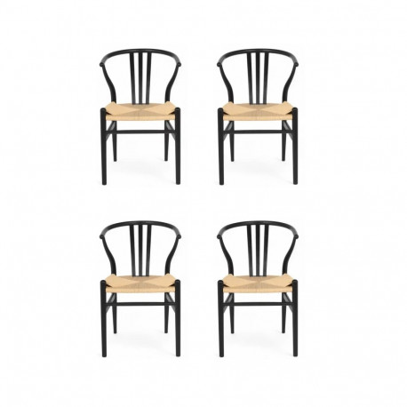 Söögitool NIKOLINE 4tk, must