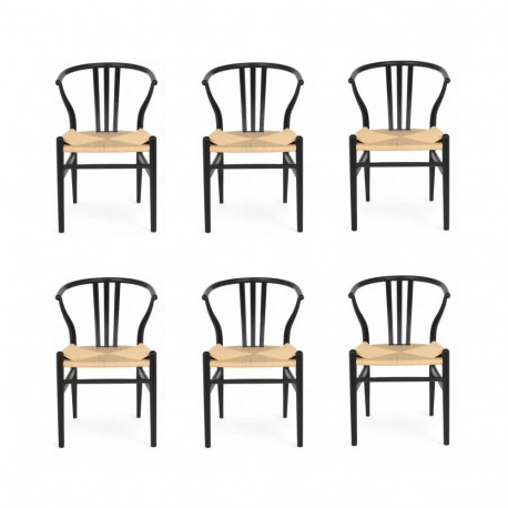 Söögitool NIKOLINE 6tk, must