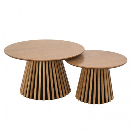 Diivanilaud SVENDBORG 2tk ø60/80 cm, looduslik tamm