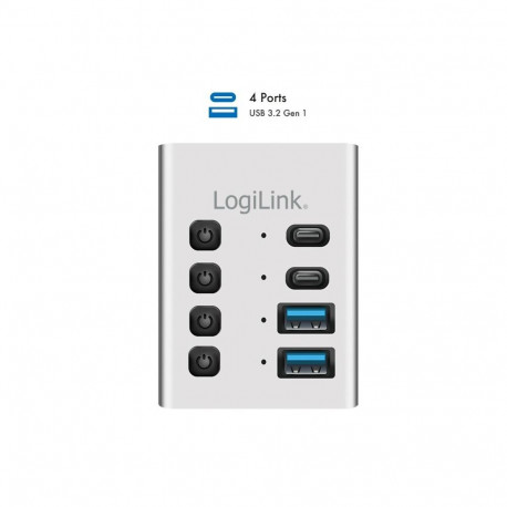 Hub USB3.2 Gen1, 4 ports , USB-A/C, on/off switc