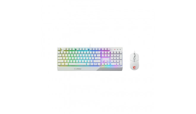 MSI Vigor GK30 COMBO valge juhtmega klaviatuuri ja hiire komplekt US hiir kaasas