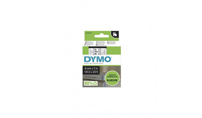 DYMO Authentic D1 Labels | Black Print on Clear Tape | 6 mm x 7 m | Self-Adhesive Labels for LabelMa