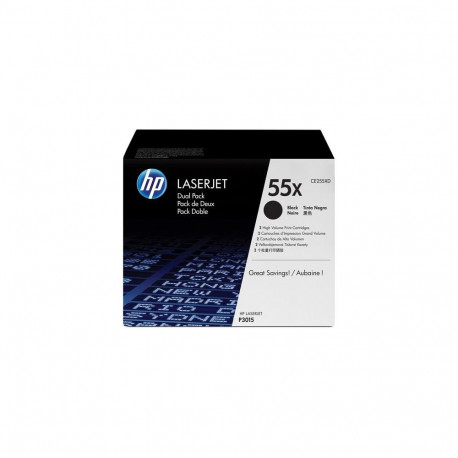 HP 55X 2-pack High Yield Black Original LaserJet Toner Cartridges