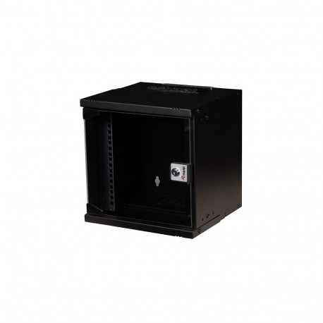 Seinakapp 10" ECO 6U klaasuksega 300x300mm, must