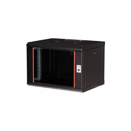 "19"" Netzwerkschrank Glastür PM 600x450mm 7HE schwarz"
