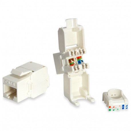 Keystone-moodul Cat6 LSA varjestamata tööriistavaba 8tk, must