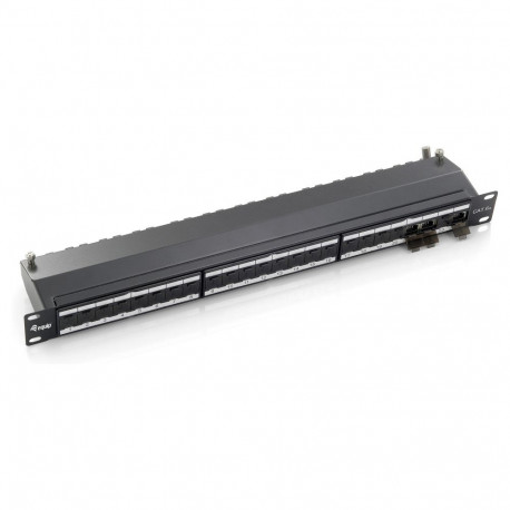 "19"" Patchpanel 24xRJ45 Cat6a FTP 1U 500MHz RAL9005"