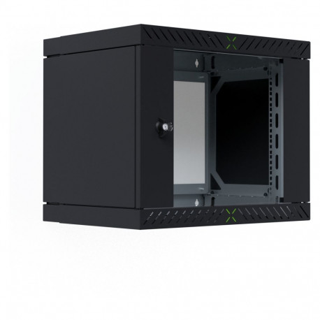 X-Rack 19" seinakapp 9HE 400-600mm klaasuksega, must