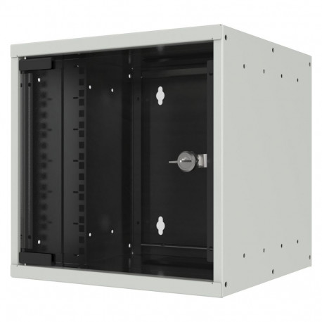 "10"" Wandgehäuse 9HE Tiefe 300mm 1-teilig RAL7035"