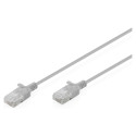 Patch-kaabel CAT 6 U-UTP õhuke 3m, hall