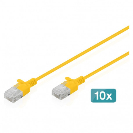 "CAT 6 U-UTP Slim Patchkabel, 2 m, Gelb, 10 Stück"