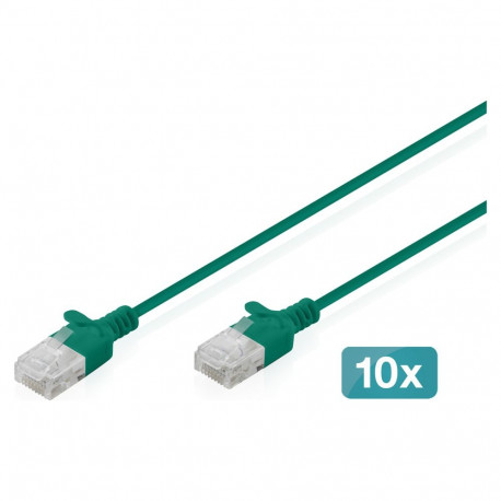 "CAT 6 U-UTP Slim Patchkabel, 0,3 m, Grün, 10 Stück"