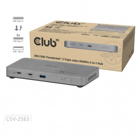 Club 3D jaotur CSV-2563 5-1 Thunderbolt 5 5K60Hz Thunderbolt Share sertifitseeritud 180W