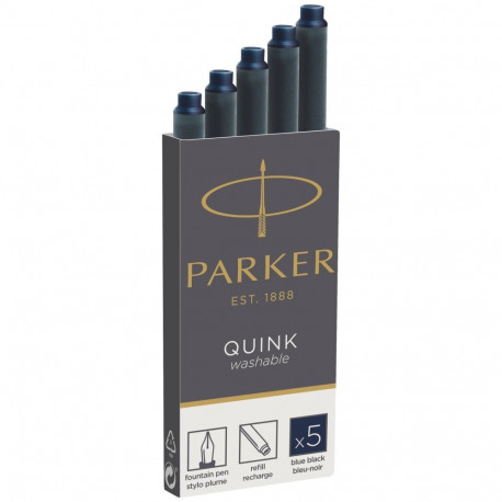 "1x5 Parker Tintenpatrone Quink schwarz-blau"