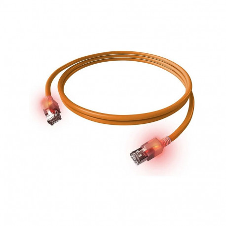 "EasyLan DualBoot LED Patchkabel RJ45 S/FTP Cat.6A (Class EA), mit saCon Stecker, LSOH, orange, 7,5 
