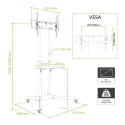 Techly TV-käru 30"-65" reguleeritava kõrgusega