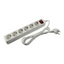"Str. 6er Steckdose white | Schalter"