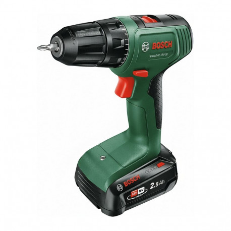 "Powertools Akku-Bohrschrauber EasyDrill 18V-38 (grn/schwarz, Li-Ionen Akku 2,5Ah, Koffer, POWER FOR