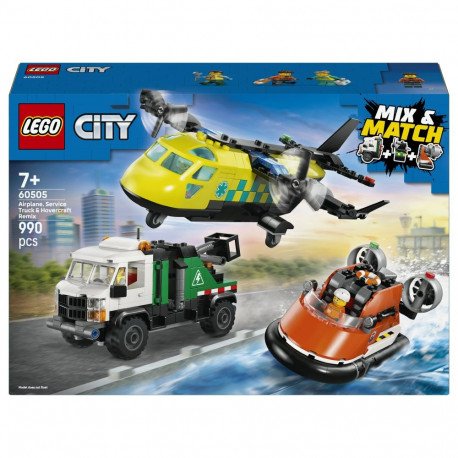 LEGO City komplekt 60505 lennuki, hooldussõiduki ja hõljukiga